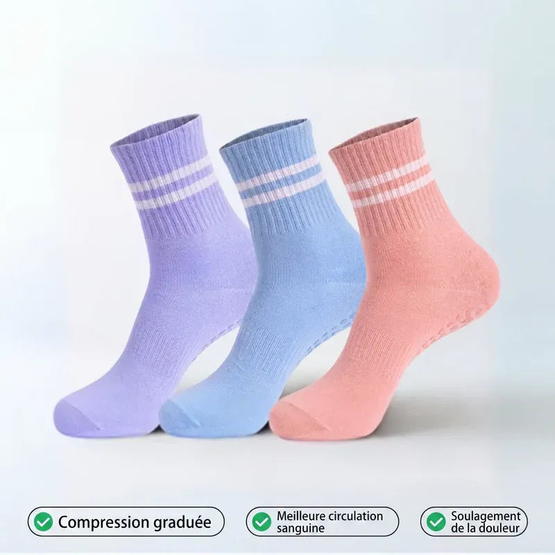 1 paire de chaussettes de compression 3D colorées