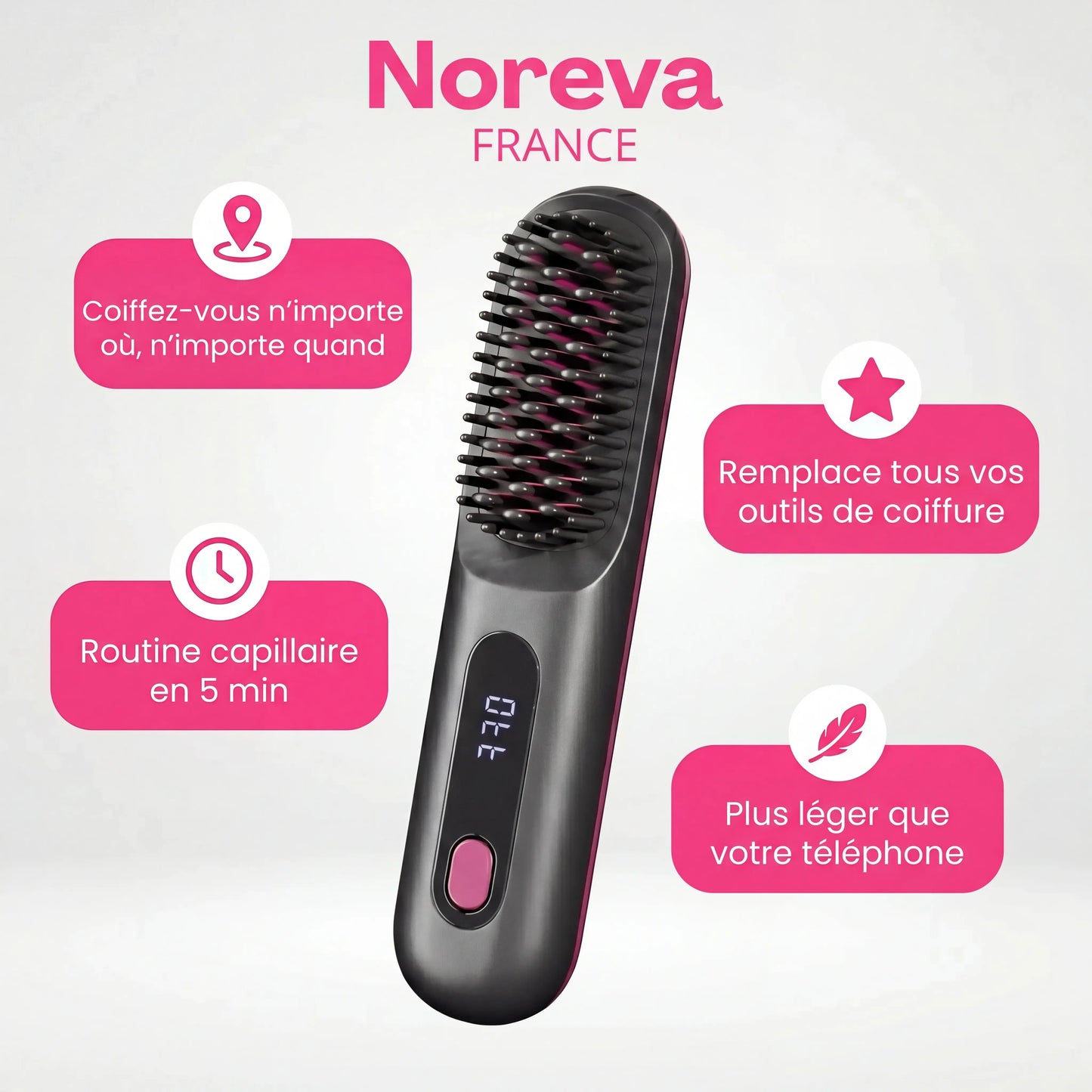 Brosse lissante portable Noreva