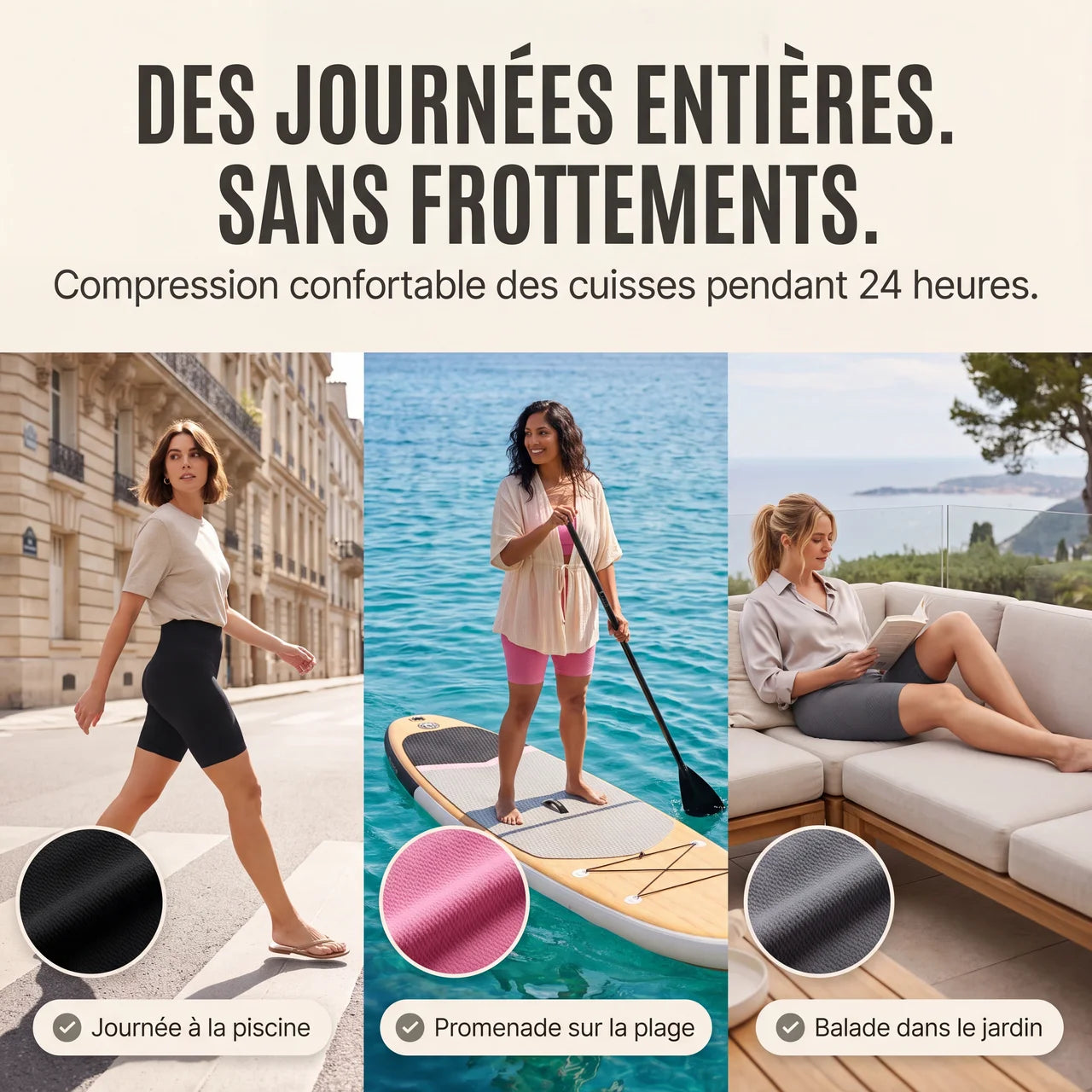 Legging short 3D anti-frottements