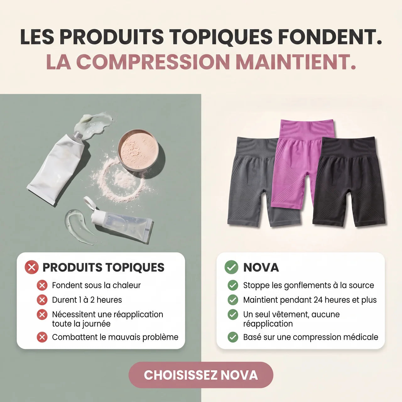Legging short 3D anti-frottements