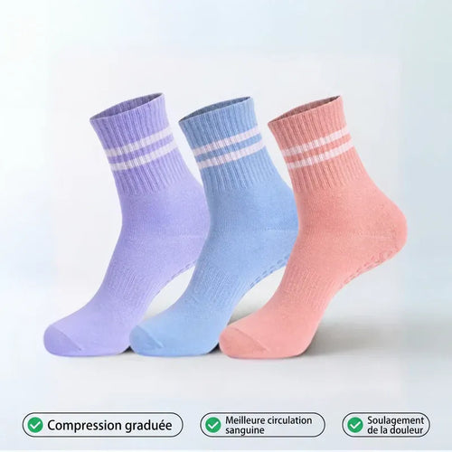 1 paire de chaussettes de compression 3D colorées